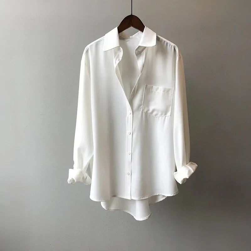 Ellie Timeless Elegance in Silk Blouse - Elena Harper