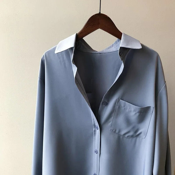 Ellie Timeless Elegance in Silk Blouse - Elena Harper