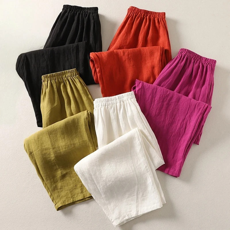 Amalia - Fluid Cotton and Linen Pants