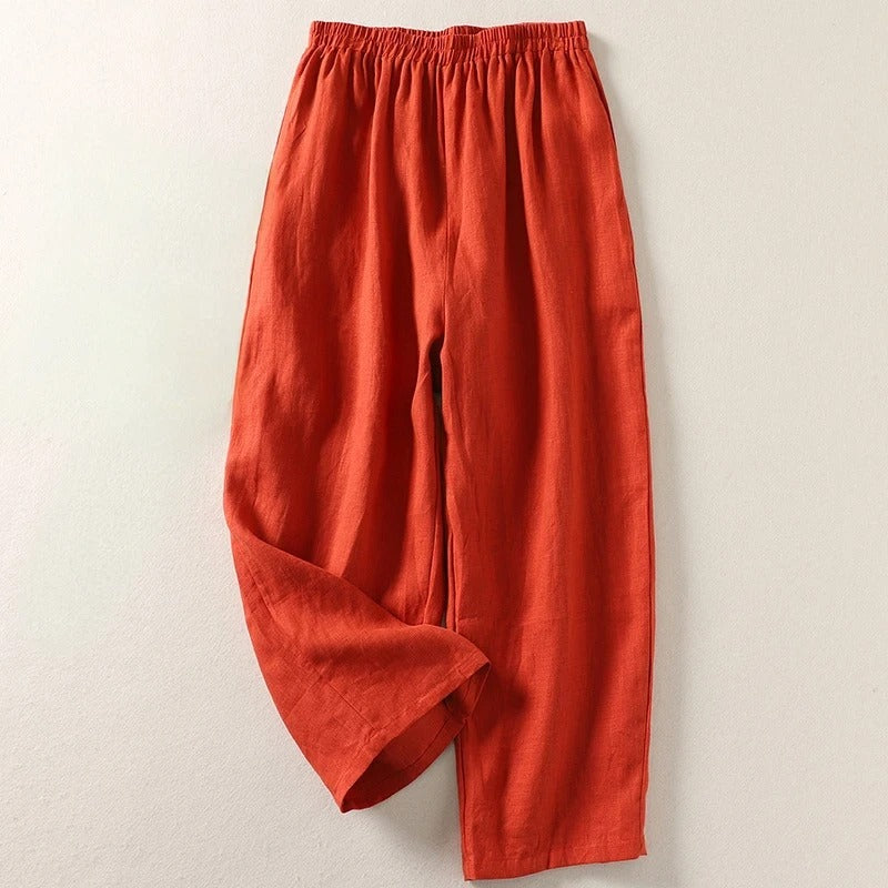 Amalia - Fluid Cotton and Linen Pants
