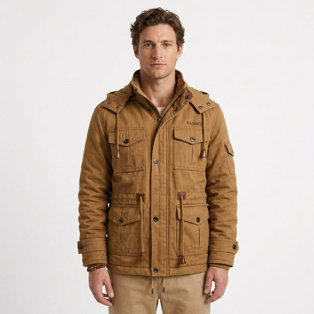 Structured Utility Jacket with Multiple Pockets