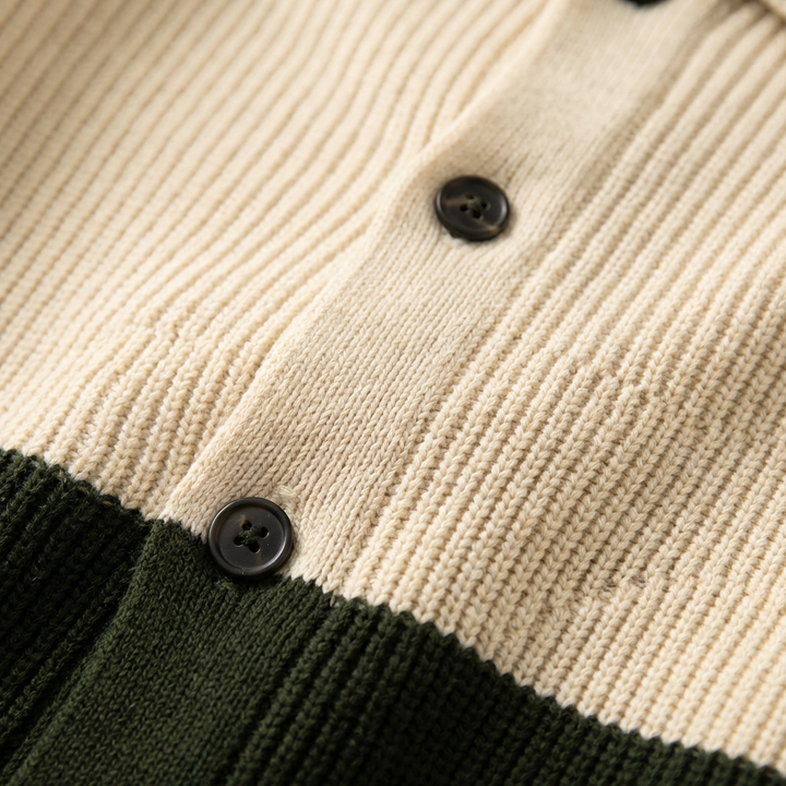 L'Artisan Knitted Stripe Cardigan