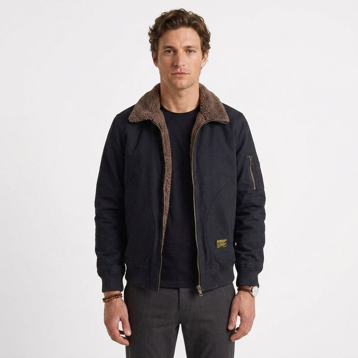 Sherpa Lined Aviator Jacket for Men