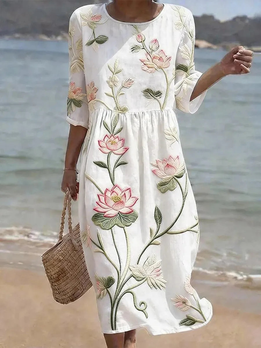 Chloe Elegant Floral Dress - Elena Harper