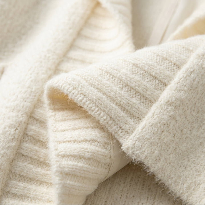 Bravelle Soft White Hooded Sweater Coat