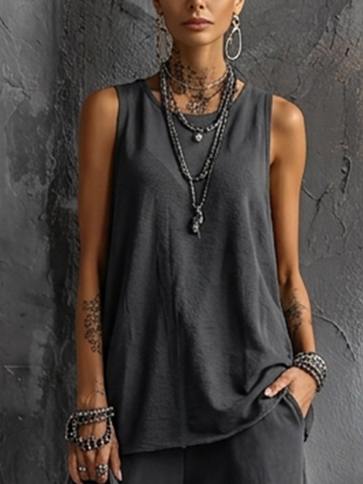 Women's Leisure Set: Dark Gray Hobby Top + Jogging Pants