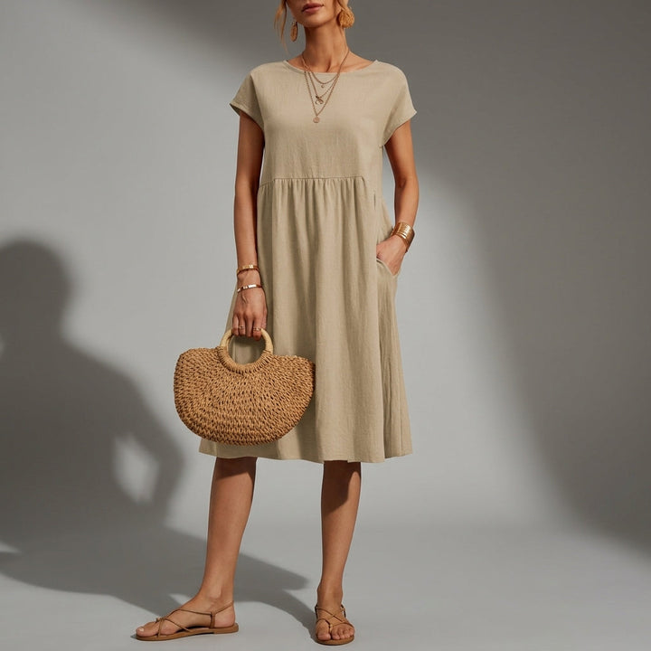 Breezy Cap-Sleeve Midi Dress
