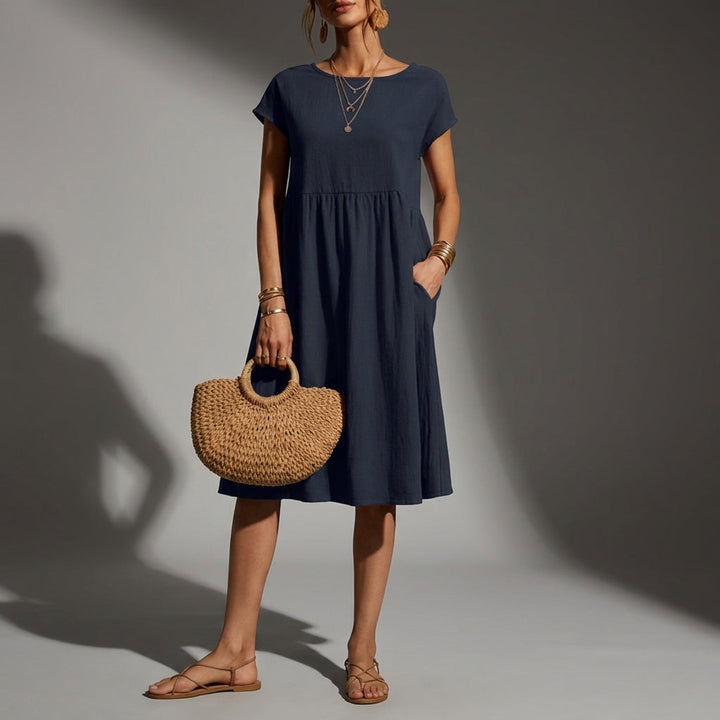 Breezy Cap-Sleeve Midi Dress