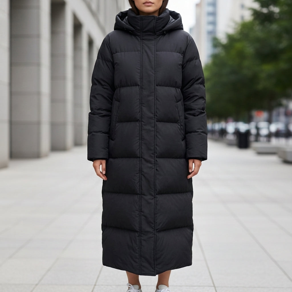 Alpine Long Quilted Hooded Puffer Parka