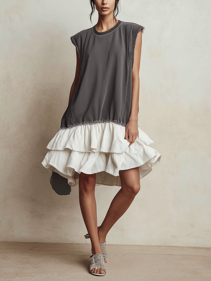 Ilaria | Casual colour block dress, relaxed fit, holiday wear