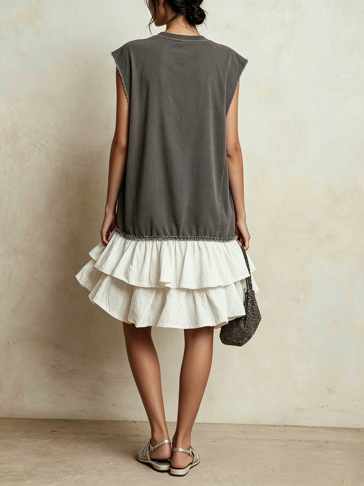 Ilaria | Casual colour block dress, relaxed fit, holiday wear