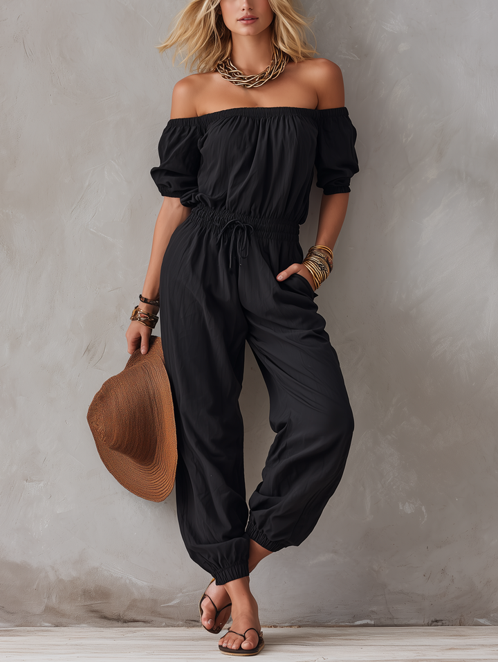OFF SHOULDER JUMPSUIT FOR WOMEN