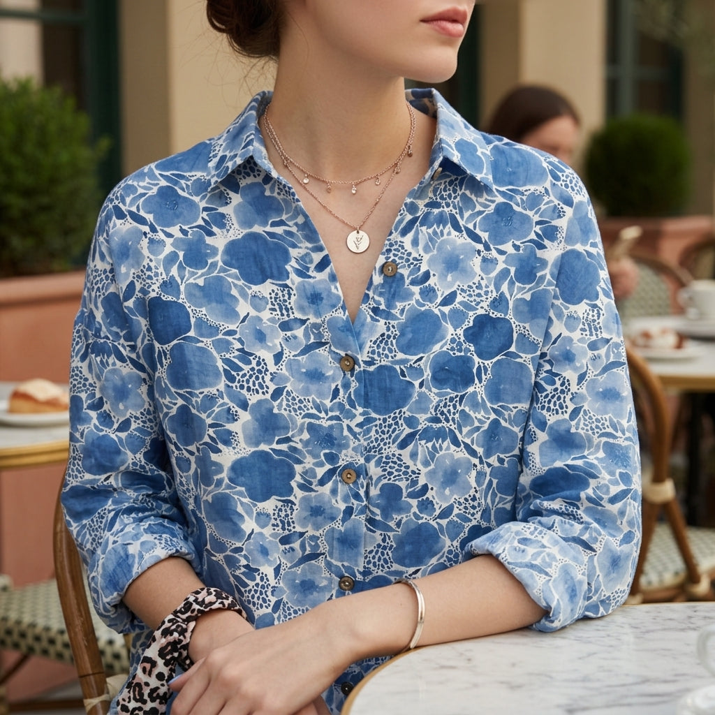 Avignon Women's Floral Button-Up Shirt