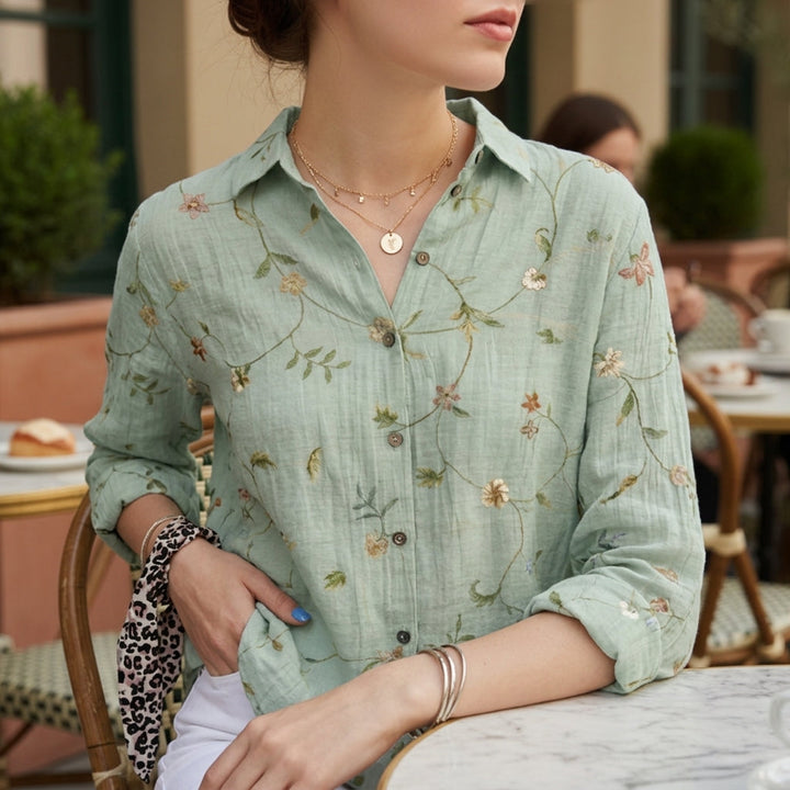 Avignon Women's Floral Button-Up Shirt