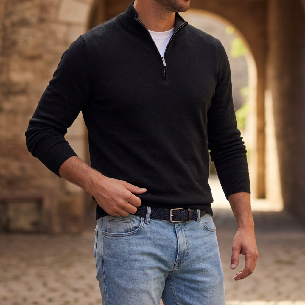 Calpe Quarter-Zip Knit Sweater