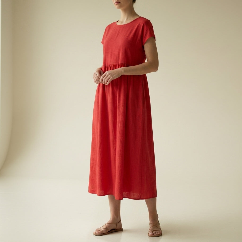 Birgu Pleated Midi Dress