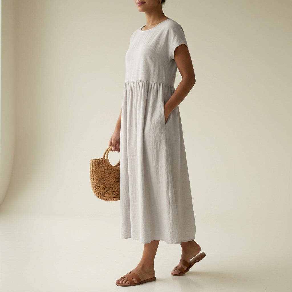 Birgu Pleated Midi Dress