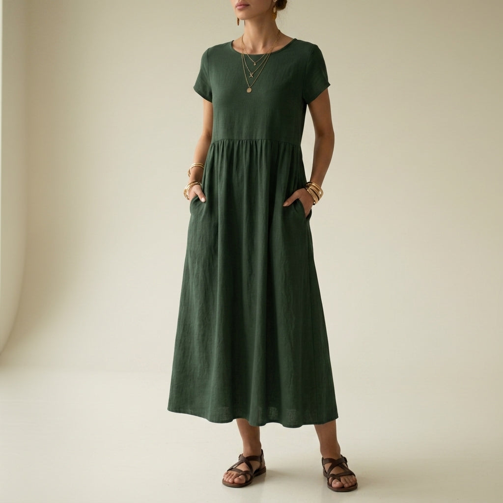 Birgu Pleated Midi Dress