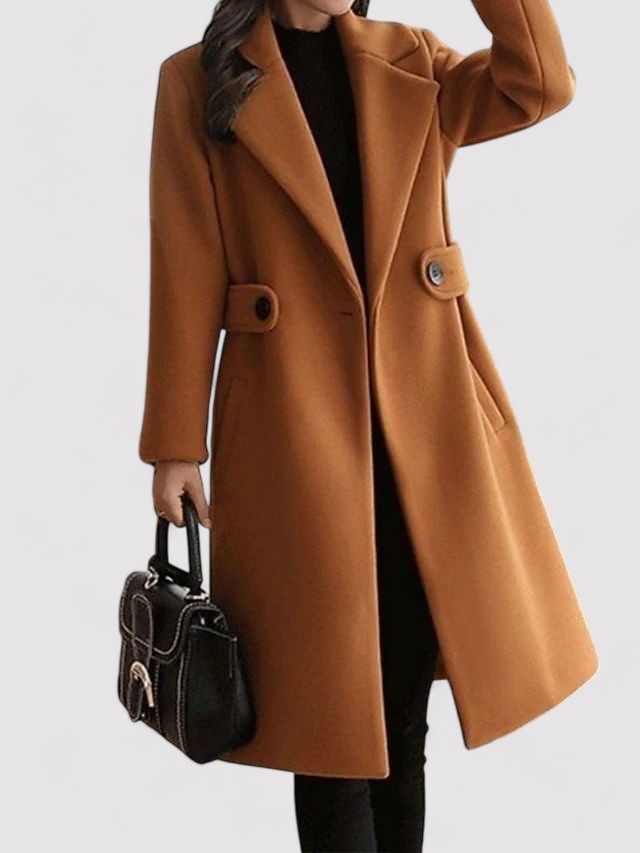 Elegant Winter Coat in Wool with Fine Buckle and Lapels – Perfect for Winter