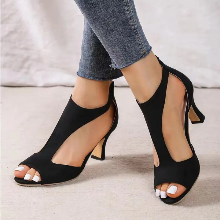 Ladies Chic Cut Out Pumps with Open Toe and Heel