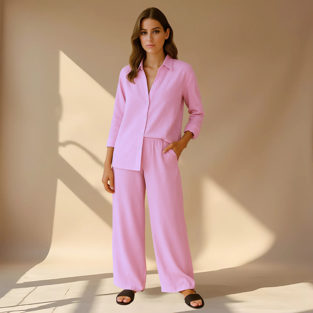 Ashleigh 2-Piece Set of Shirt and Pants, view 2 - Elena Harper
