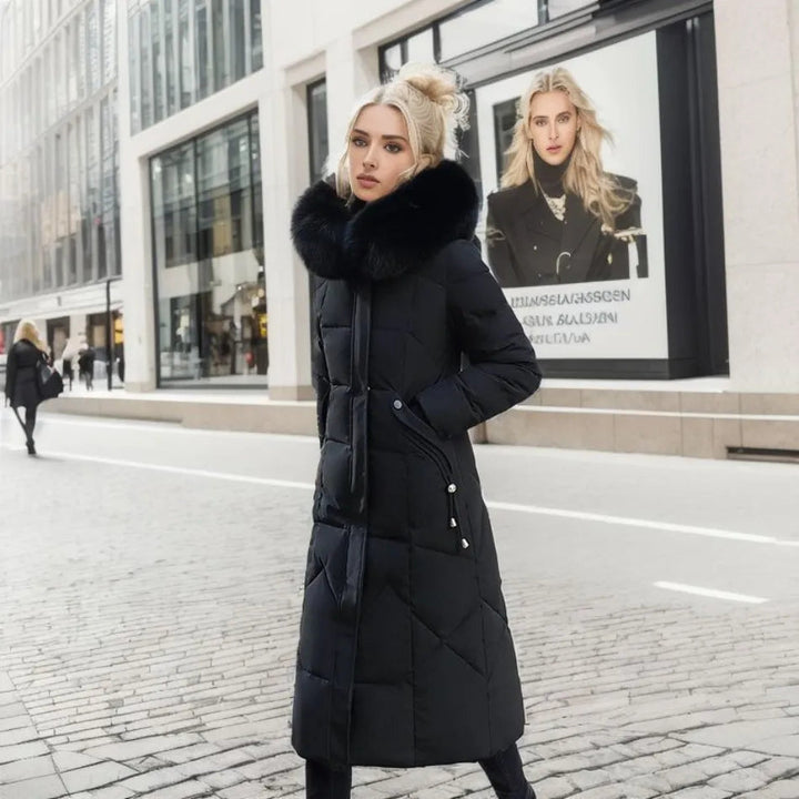 Long Quilted Coat with Hood - Isolde
