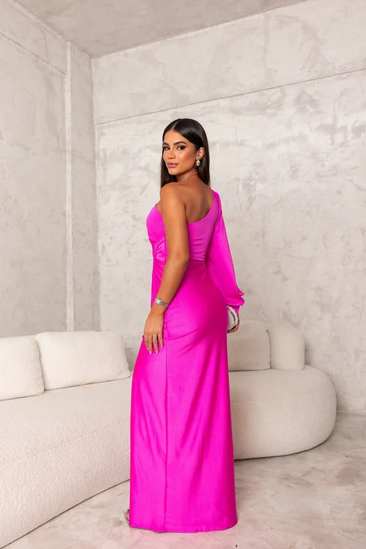 Women's Elegant One-Shoulder Maxi Evening Dress