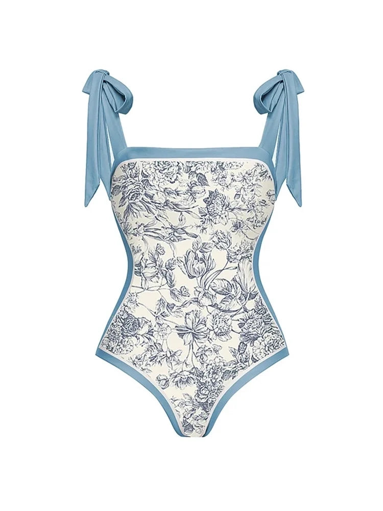 Reversible Tie Back Swimsuit and Skirt Set