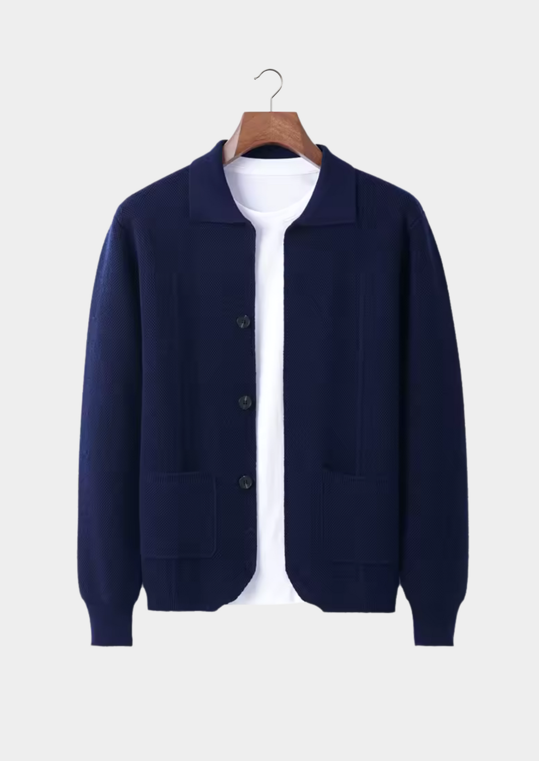Emma & Rose merino wool button overshirt — premium knitwear