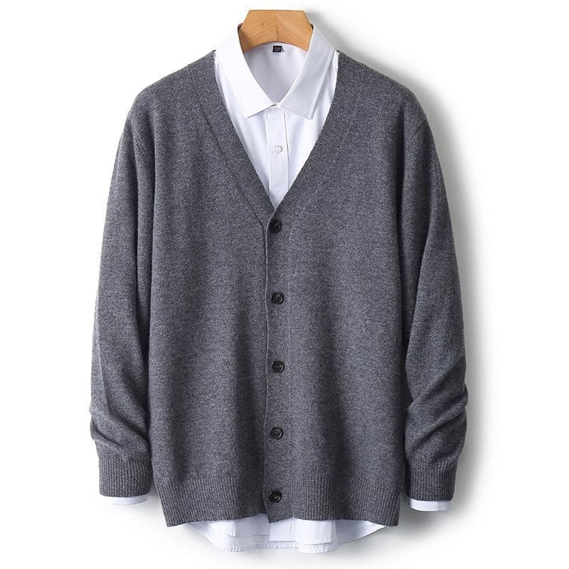 Men's Classic Button-Down Cardigan Sweater for Versatile Layering