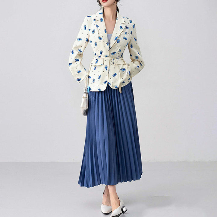 Lightweight Women's Spring Jacket with V-Neck, Ties, and Long Sleeves.