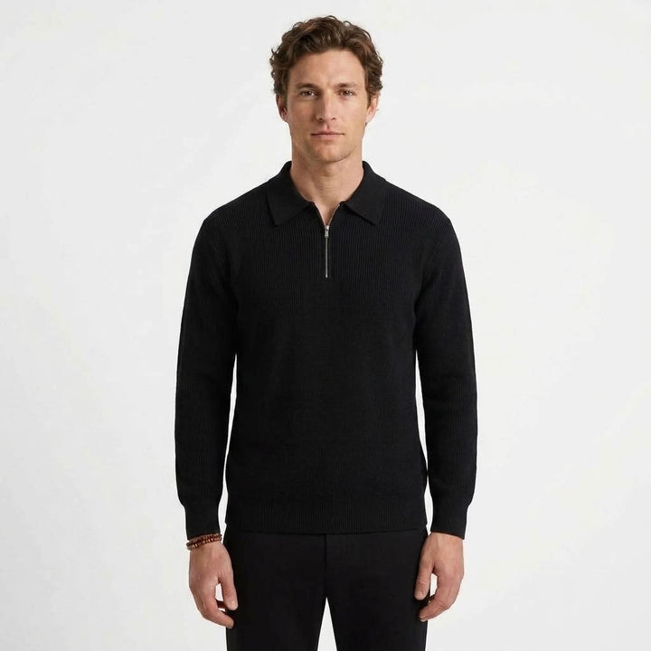 High Neck Half-Zip Sweater - Elena Harper