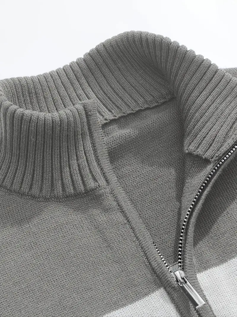 Brit & Boho™️ | The Luxe Colorblock Quarter Zip