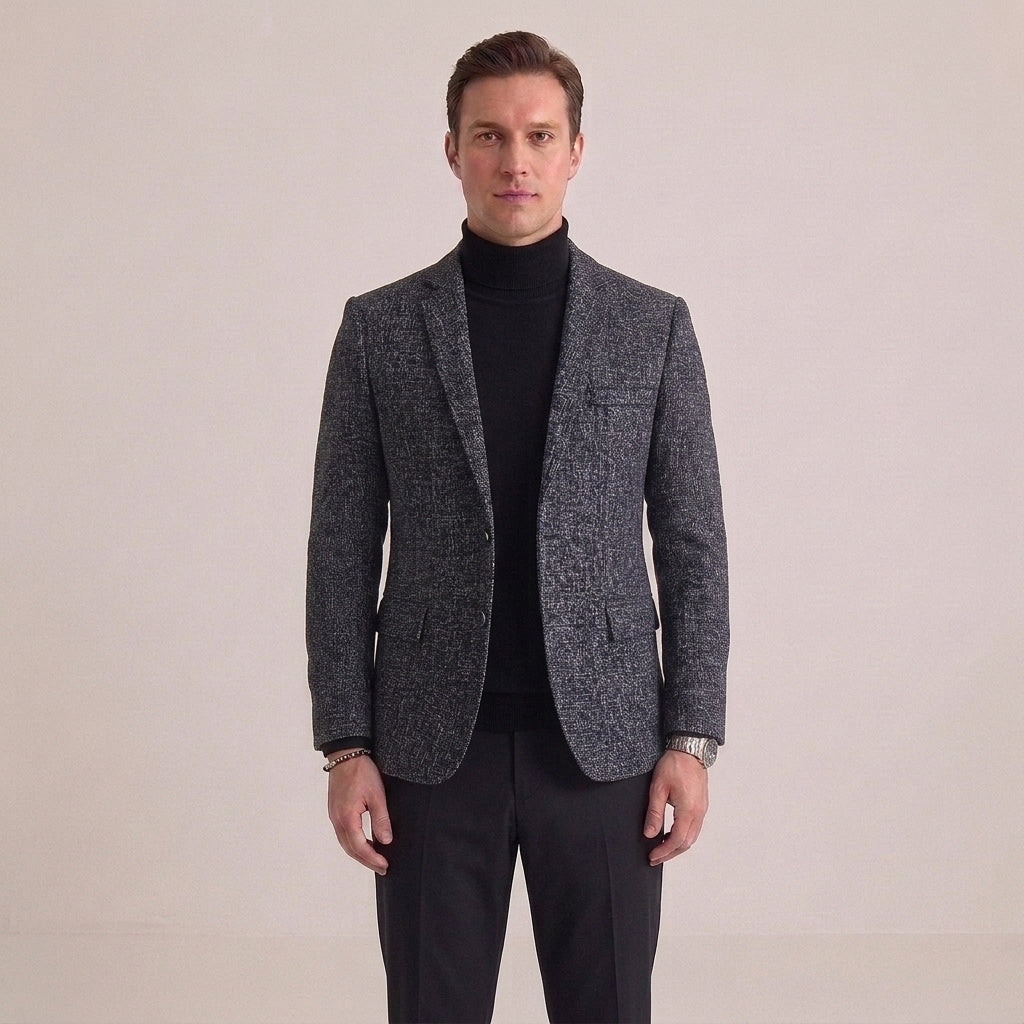 Slim-Fit Single-Breasted Blazer for Men