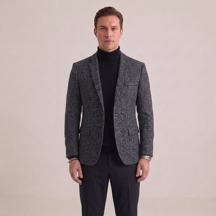 Slim-Fit Single-Breasted Blazer for Men