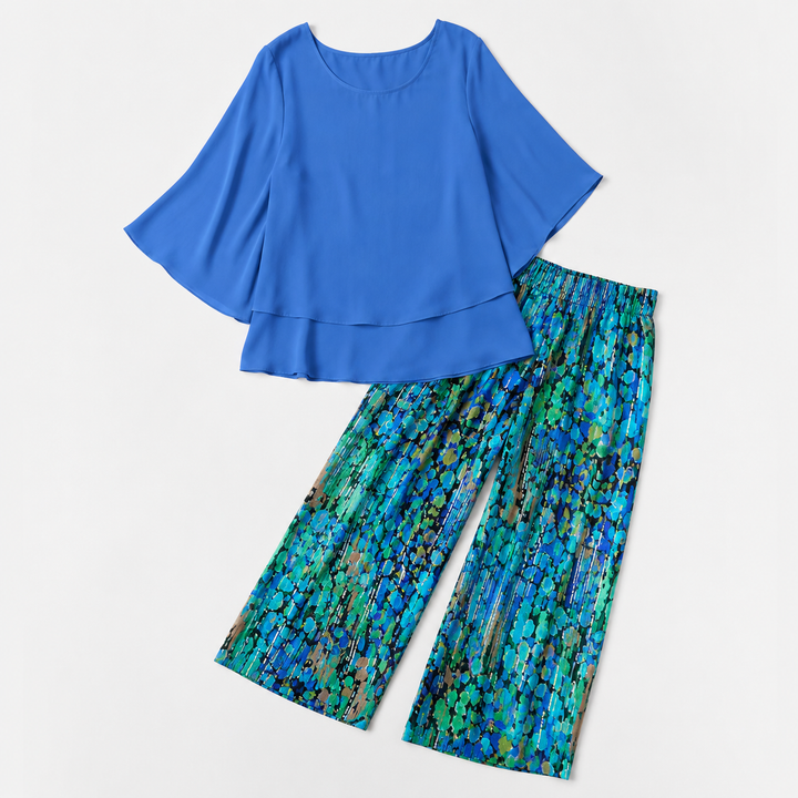 Procida Chiffon Overlay Two-Piece Trouser Set