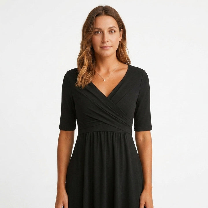 A Line Black Midi Dress Evening