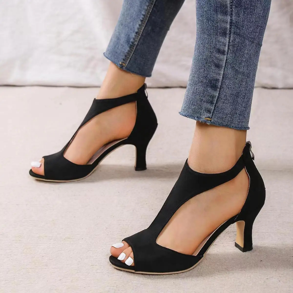 Ladies Chic Cut Out Pumps with Open Toe and Heel