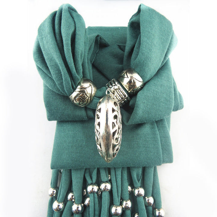 Scarf with Vintage Heart Pendant