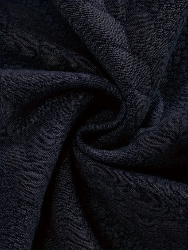 Brit & Boho™️ | Casual Jacquard Quarter-Zip Pullover