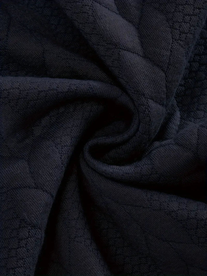Brit & Boho™️ | Casual Jacquard Quarter-Zip Pullover