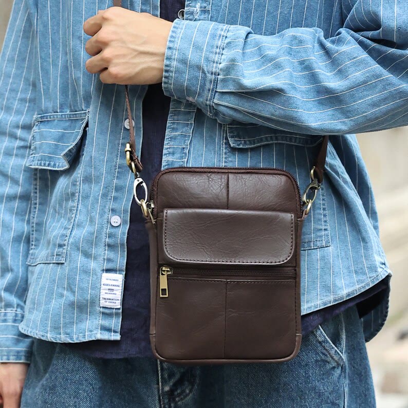 Men's Compact Shoulder Bag - Everyday Essential