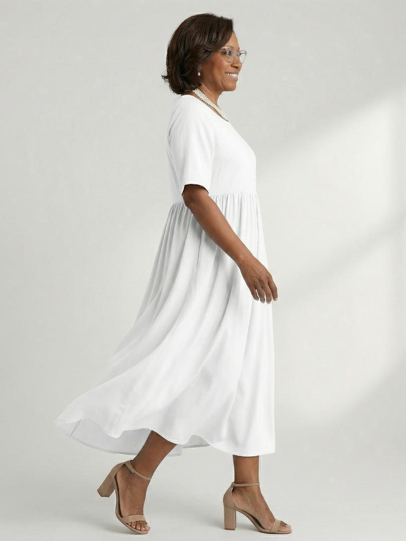 Ciren Simple Gather Midi Dress - Elena Harper