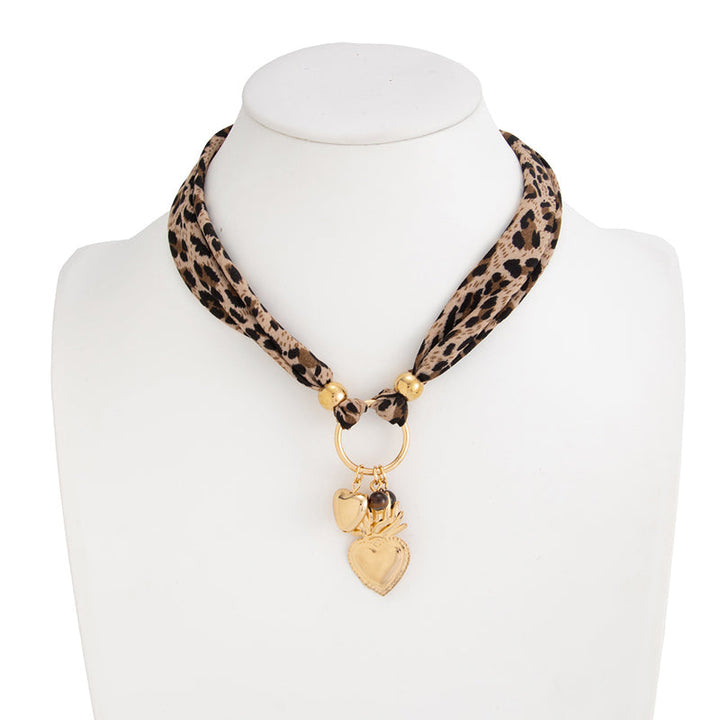 Leopard Heart Necklace, view 7 - Elena Harper