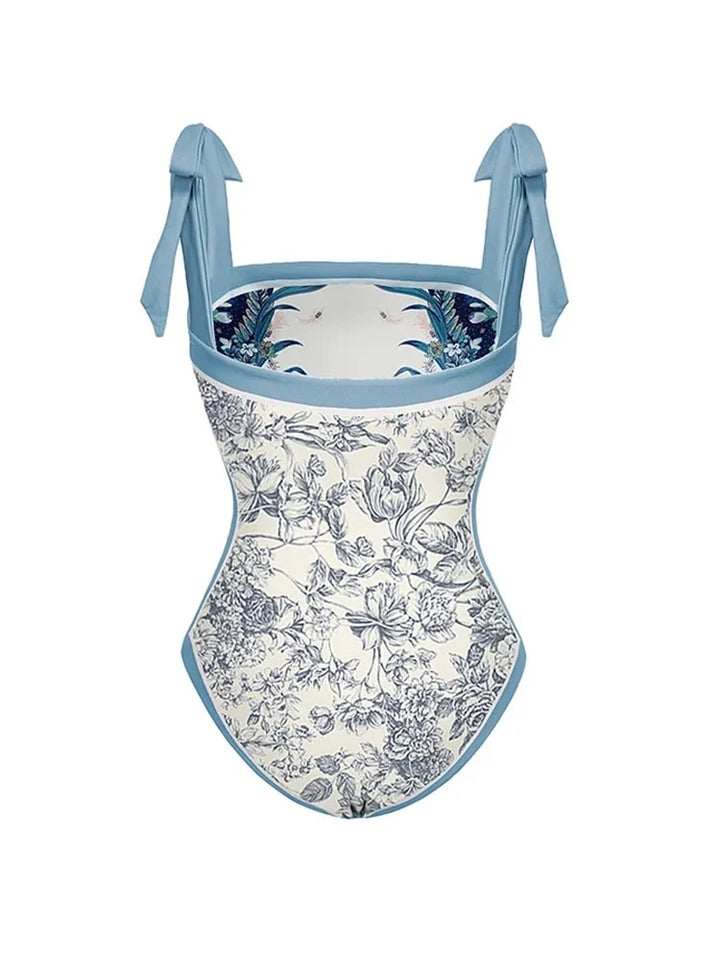 Reversible Tie Back Swimsuit and Skirt Set
