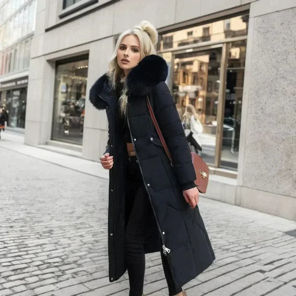 Estelle - Chic Down Jacket with Warm Fur
