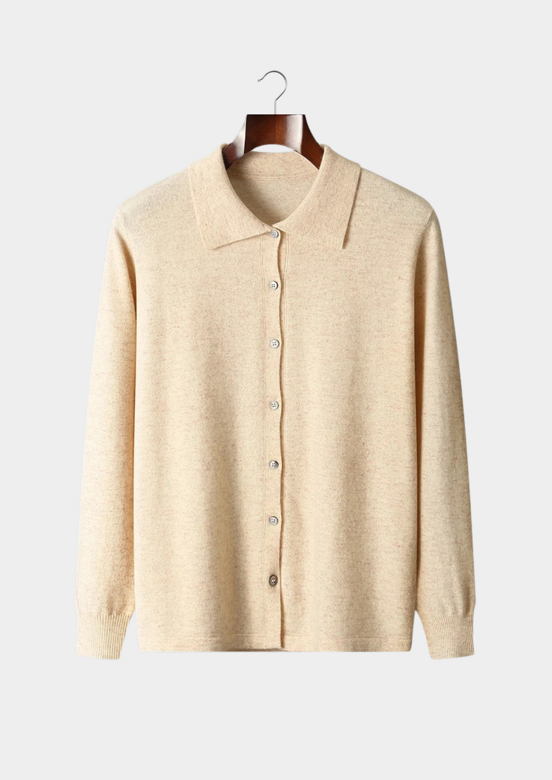 100% CASHMERE POLO CARDIGAN