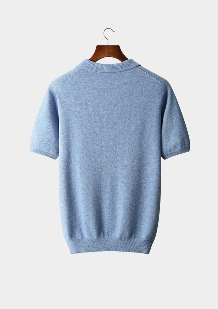 100% CASHMERE CLASSIC POLO SHIRT.