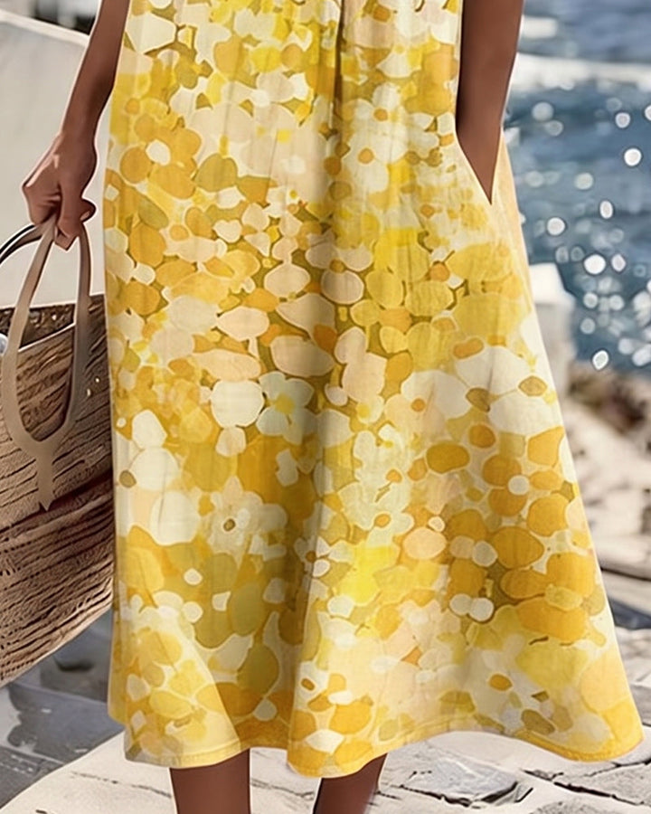 Women's Airy Floral Print Midi Dress