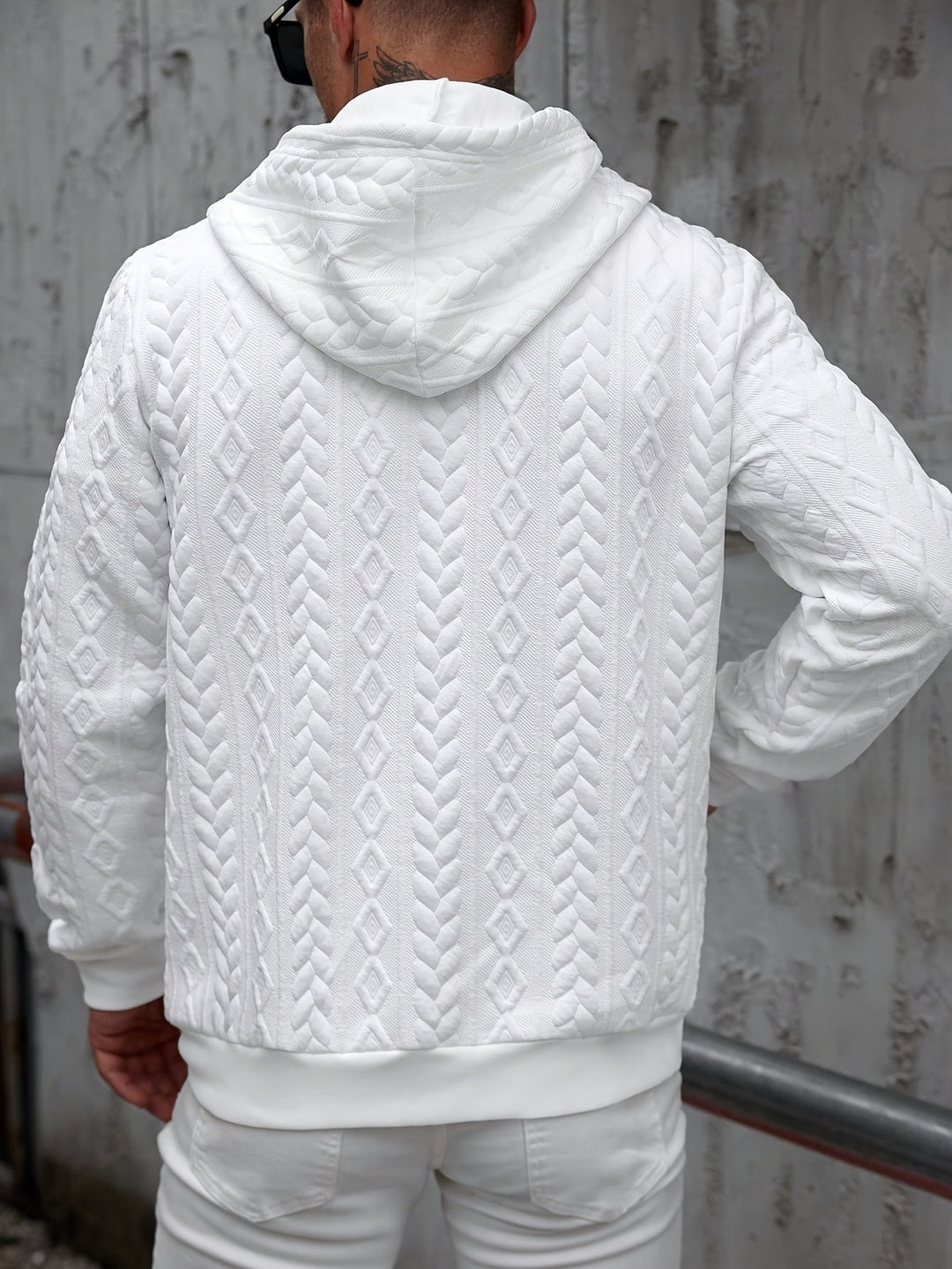 LAURENT MONACO | GEOMETRIC KNIT HOODIE FOR MEN